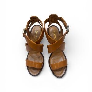 Paola Ferri Brown Leather Women's Sandals